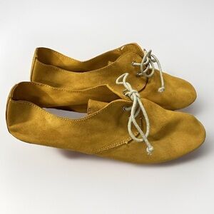 Hobes Women's Boat Shoes Size 5.5-6 US  Marigold Suede Flat Lace Up EU 36